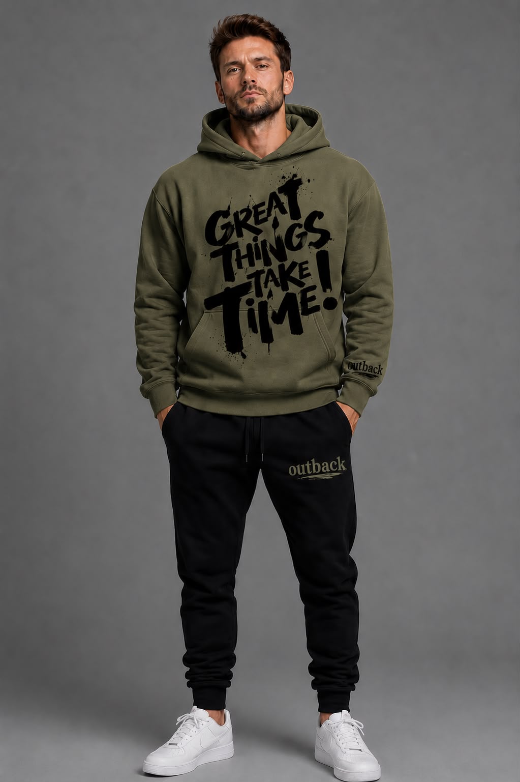 OUTBACK "Great Things Take Time" Heavy Cotton Fleece Hoodie